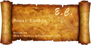 Boszi Cintia névjegykártya